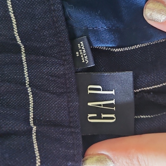 GAP Women's Navy Pinstripe Pants - Picture 3 of 5